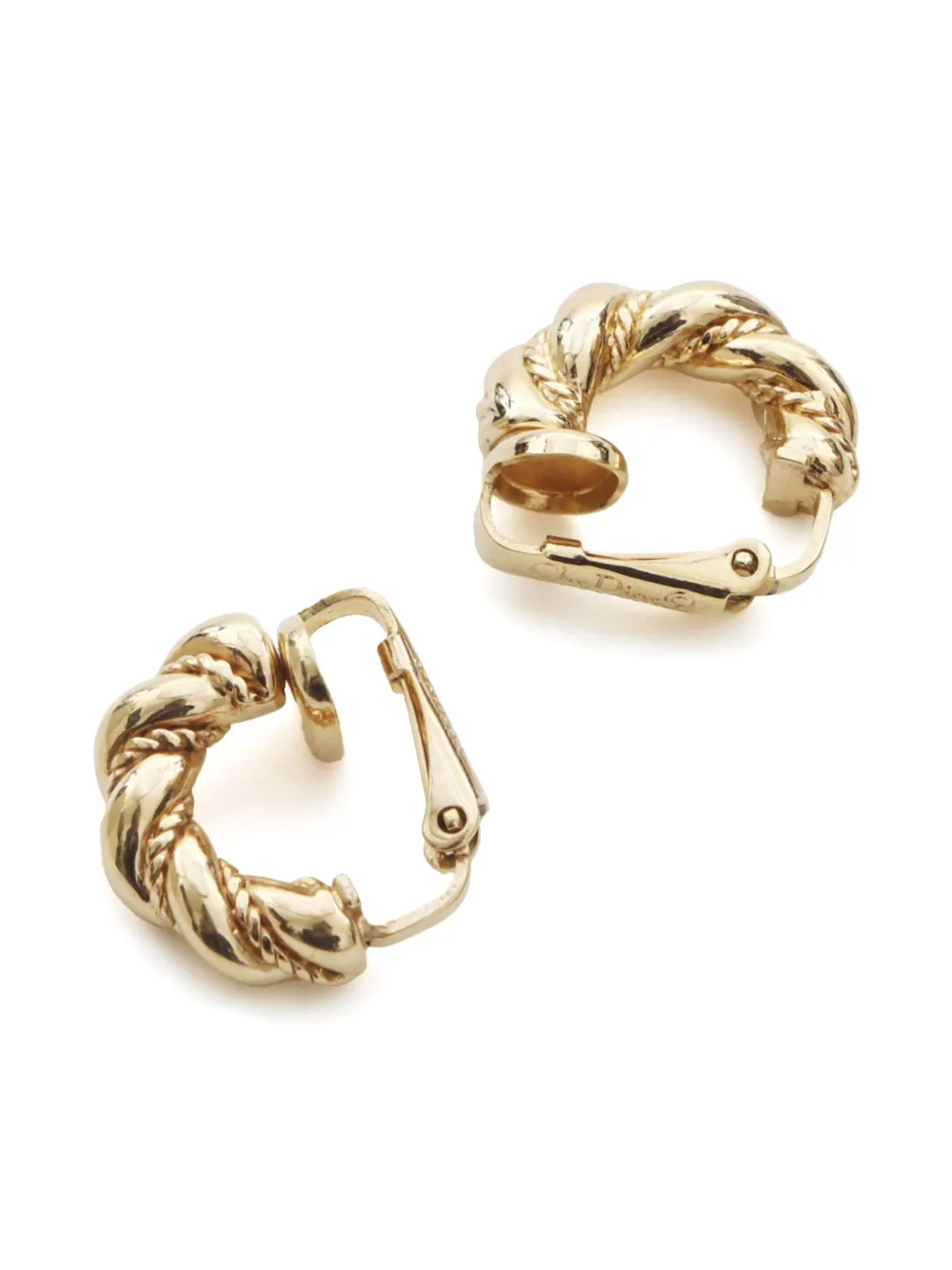 Christian Dior Pre-Owned 1990-2000 twisted clip-on earrings - Goud