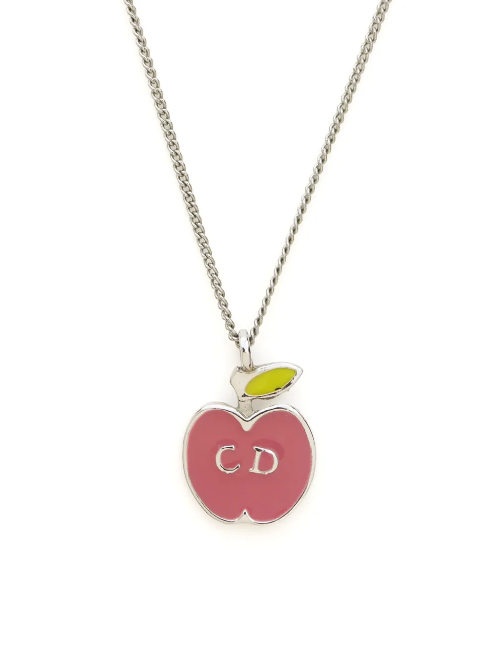 Christian Dior Pre-Owned 2000 apple logo necklace - Zilver