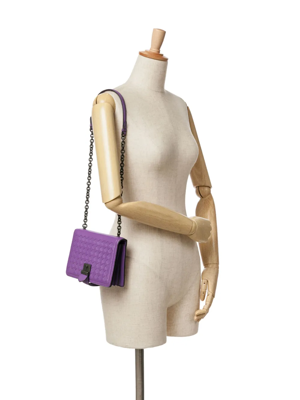 Bottega Veneta Pre-Owned 2012-2024 kleine Nappa Intrecciato Runway schoudertas - Paars