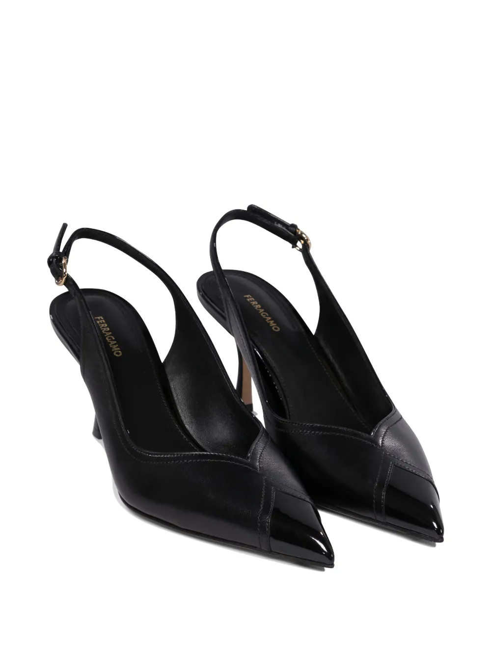 Ferragamo 70 mm pumps met contrasterende binnenzool - Zwart