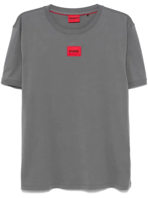 T-shirt en coton à patch logo - HUGO - Modalova