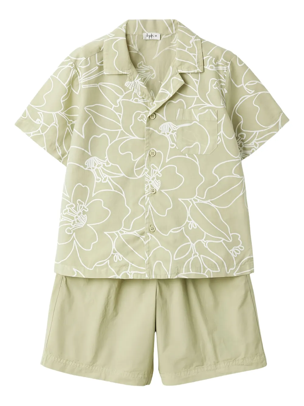 Il Gufo Babies' Floral-print Tracksuit In Green