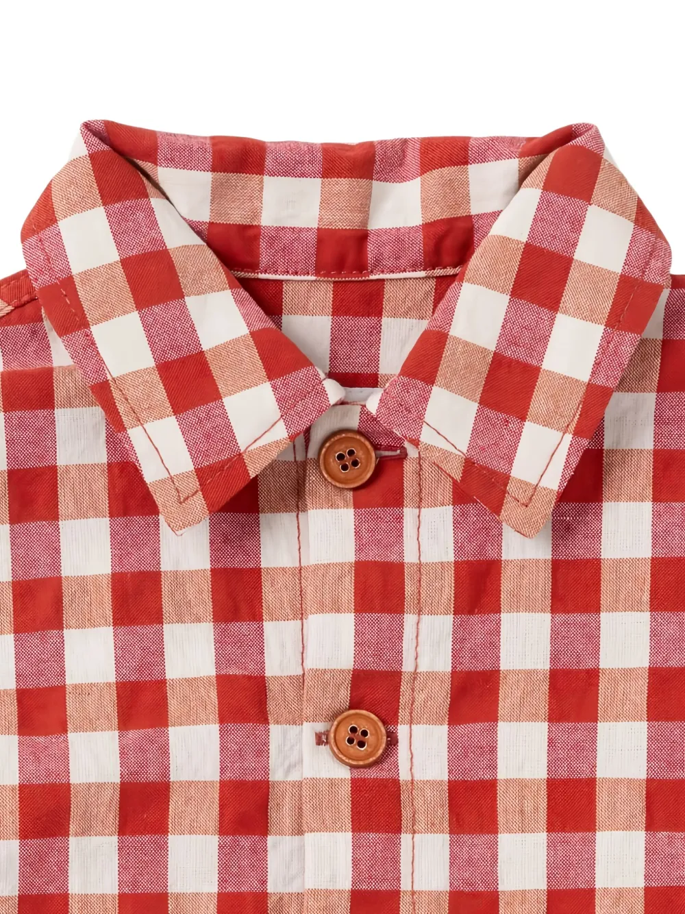 Il Gufo Gingham-check Buttoned Jacket In Red