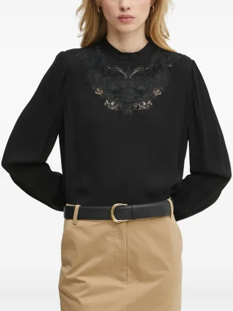 TWINSET lace-detail long-sleeve blouse