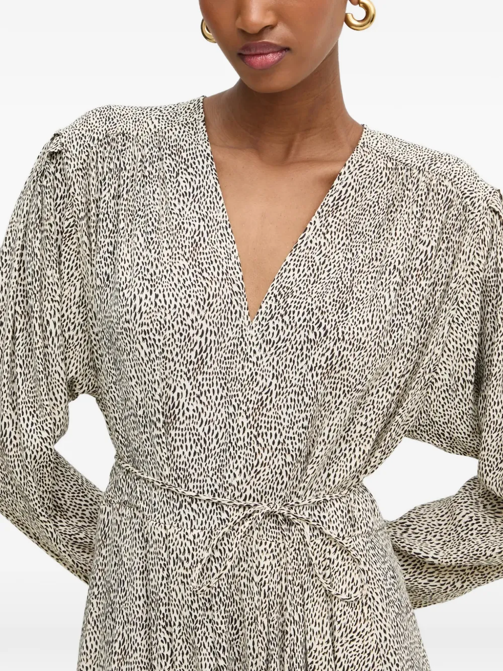 Twinset Wrapped Midi Dress In Multi