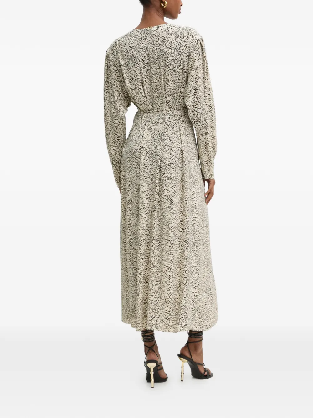 Twinset Wrapped Midi Dress In Multi