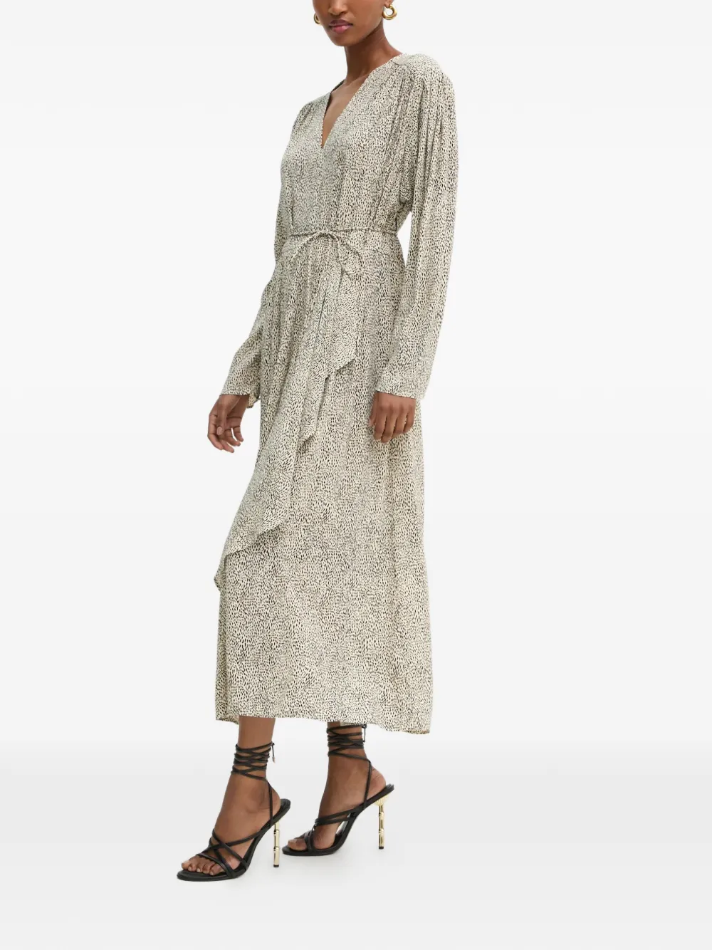 Twinset Wrapped Midi Dress In Multi