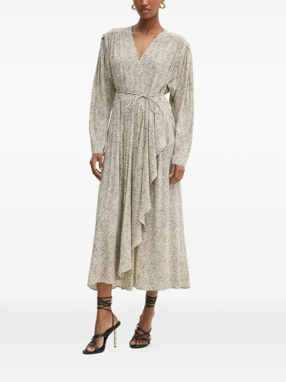 TWINSET wrapped midi dress - Neutrals