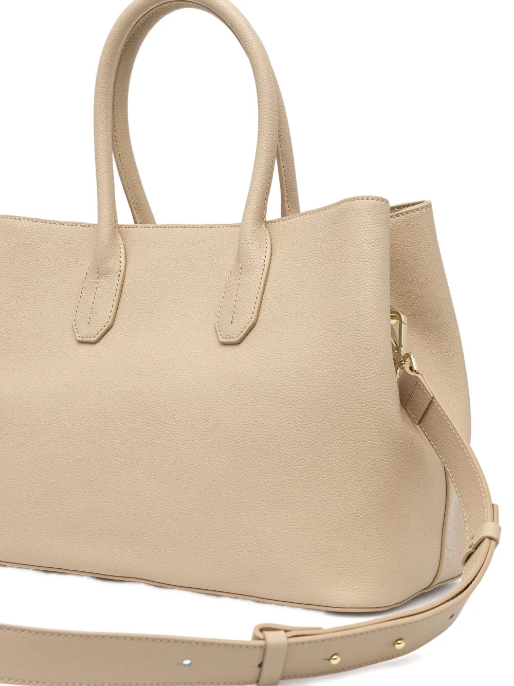 Patrizia Pepe Leren shopper Beige