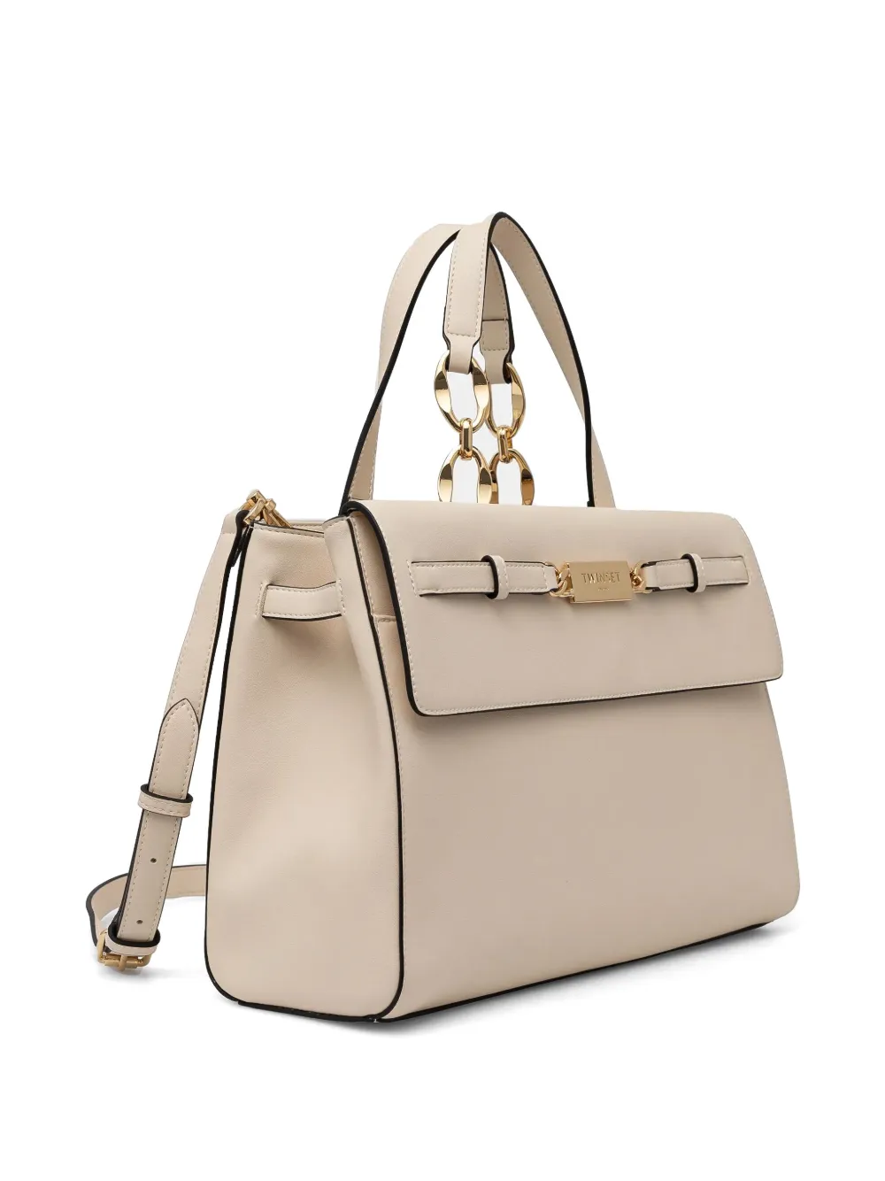 TWINSET logo-plaque tote bag - Beige