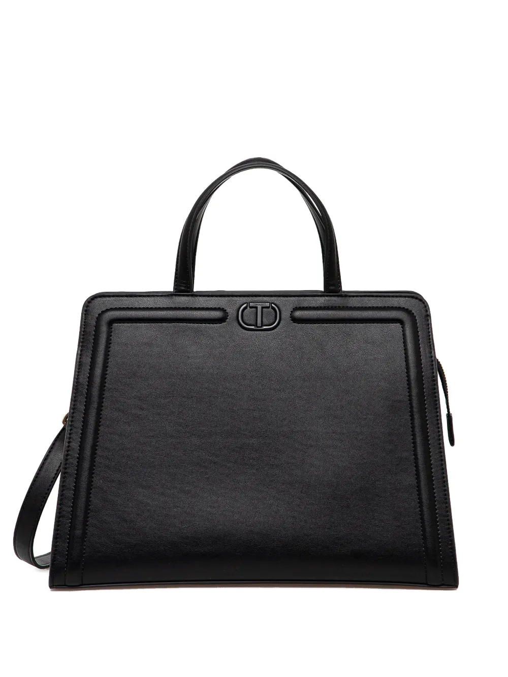 TWINSET Shopper met logo Zwart
