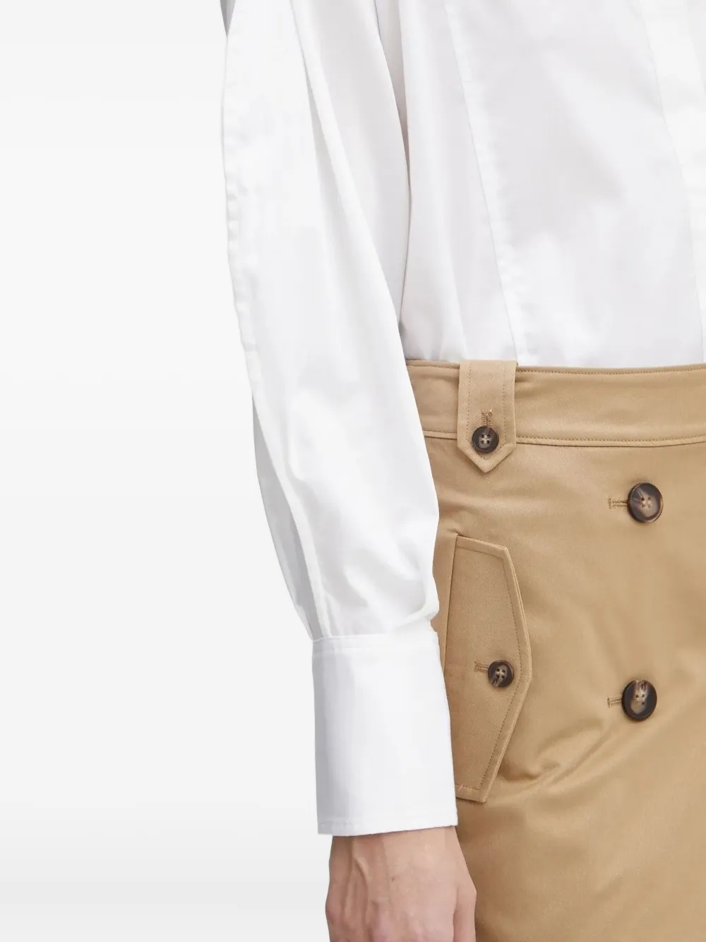 Guess Usa Balloon-sleeve Shirt In Neutral