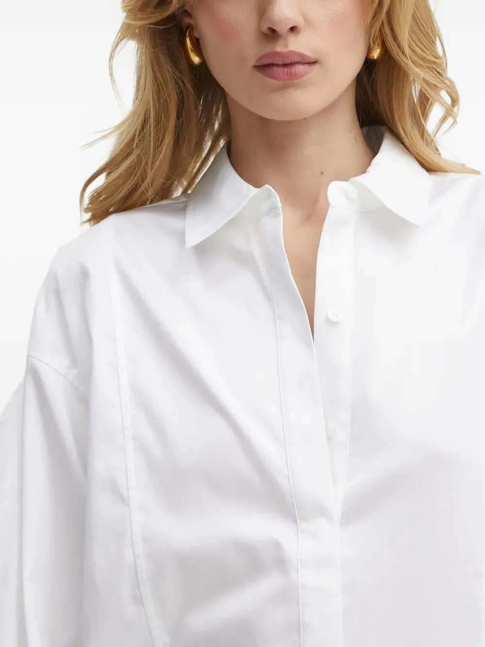Guess Usa Balloon-sleeve Shirt In Neutral