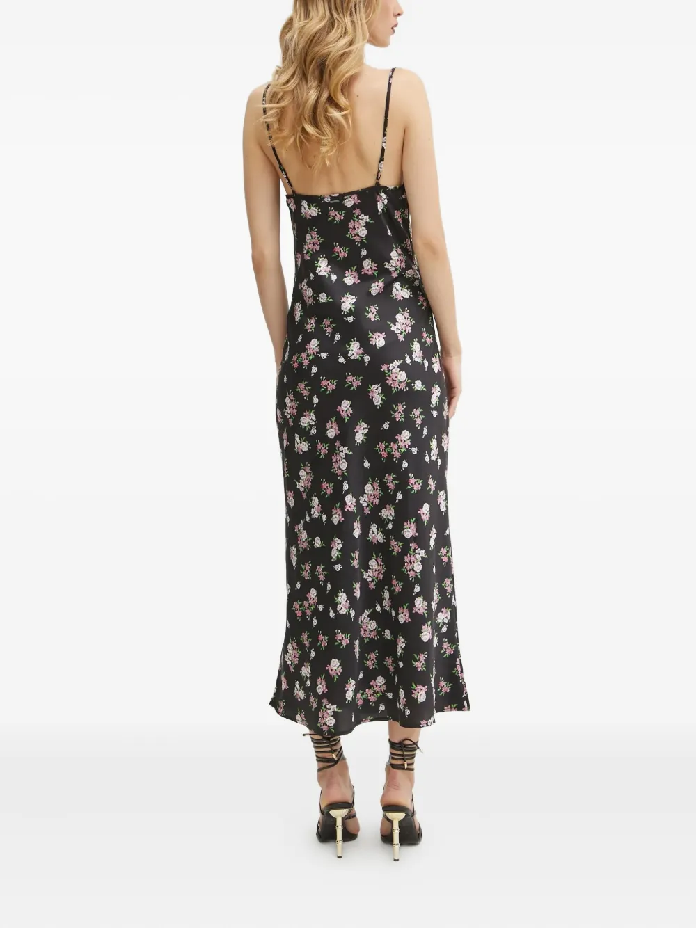 GUESS USA floral-print maxi dress - Zwart