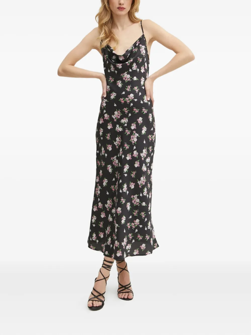 GUESS USA floral-print maxi dress Zwart