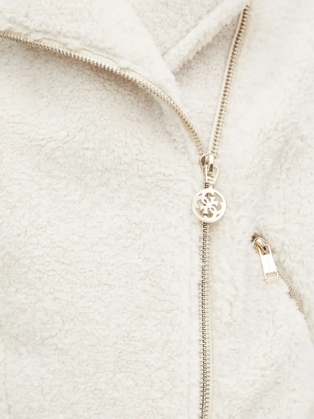 GUESS USA Fleece jack met asymmetrische rits Beige