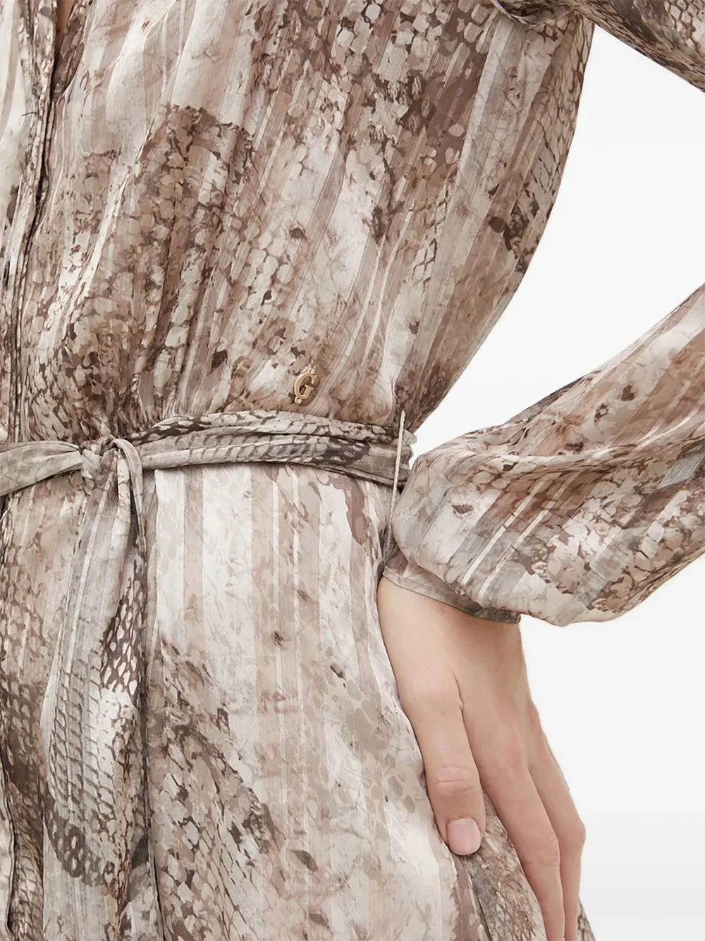 Guess Usa Snakeskin-print Maxi Dress In Multi
