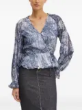 GUESS USA paisley-print wrap top - Blue