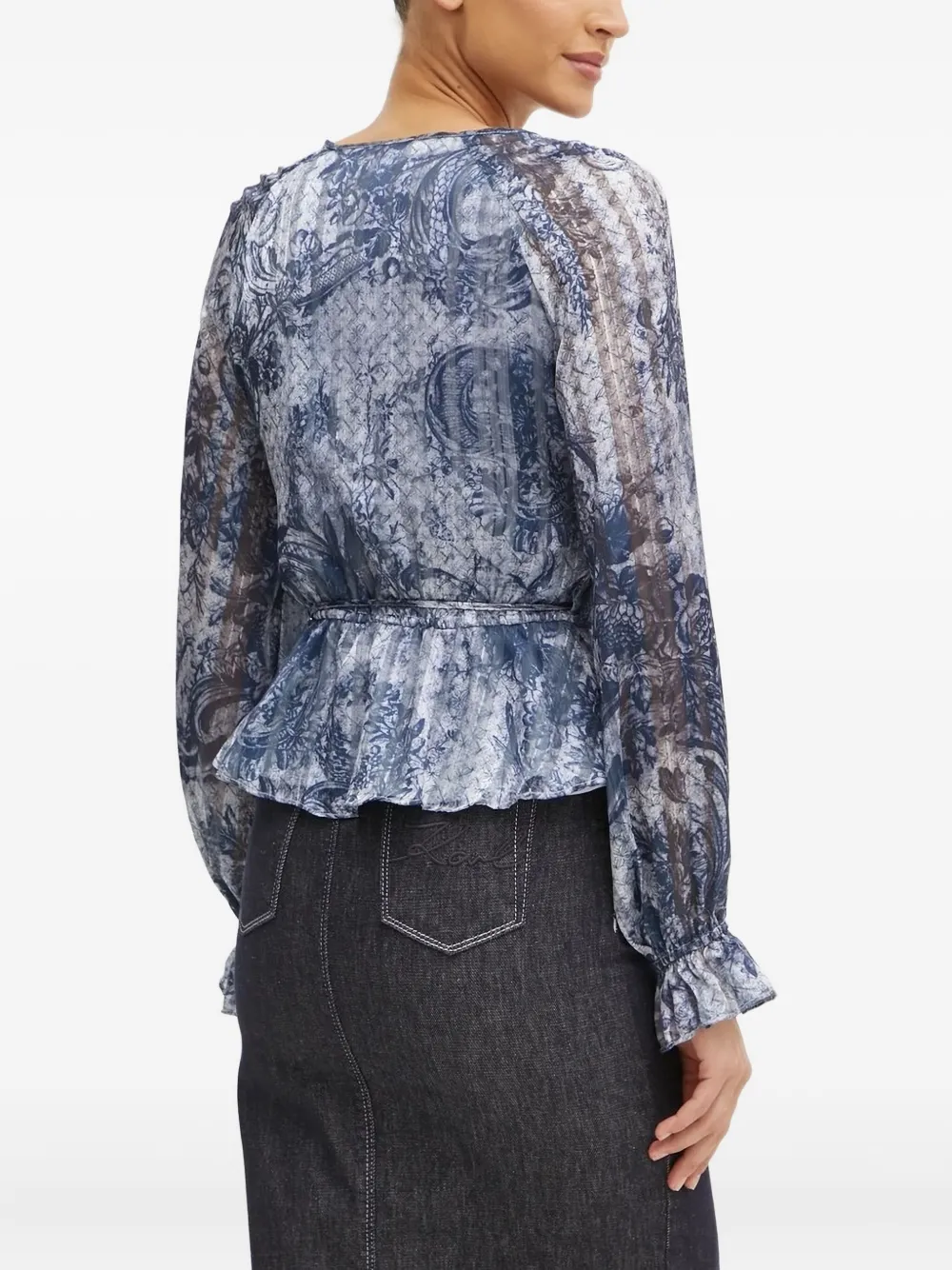 GUESS USA paisley-print wrap top - Blauw