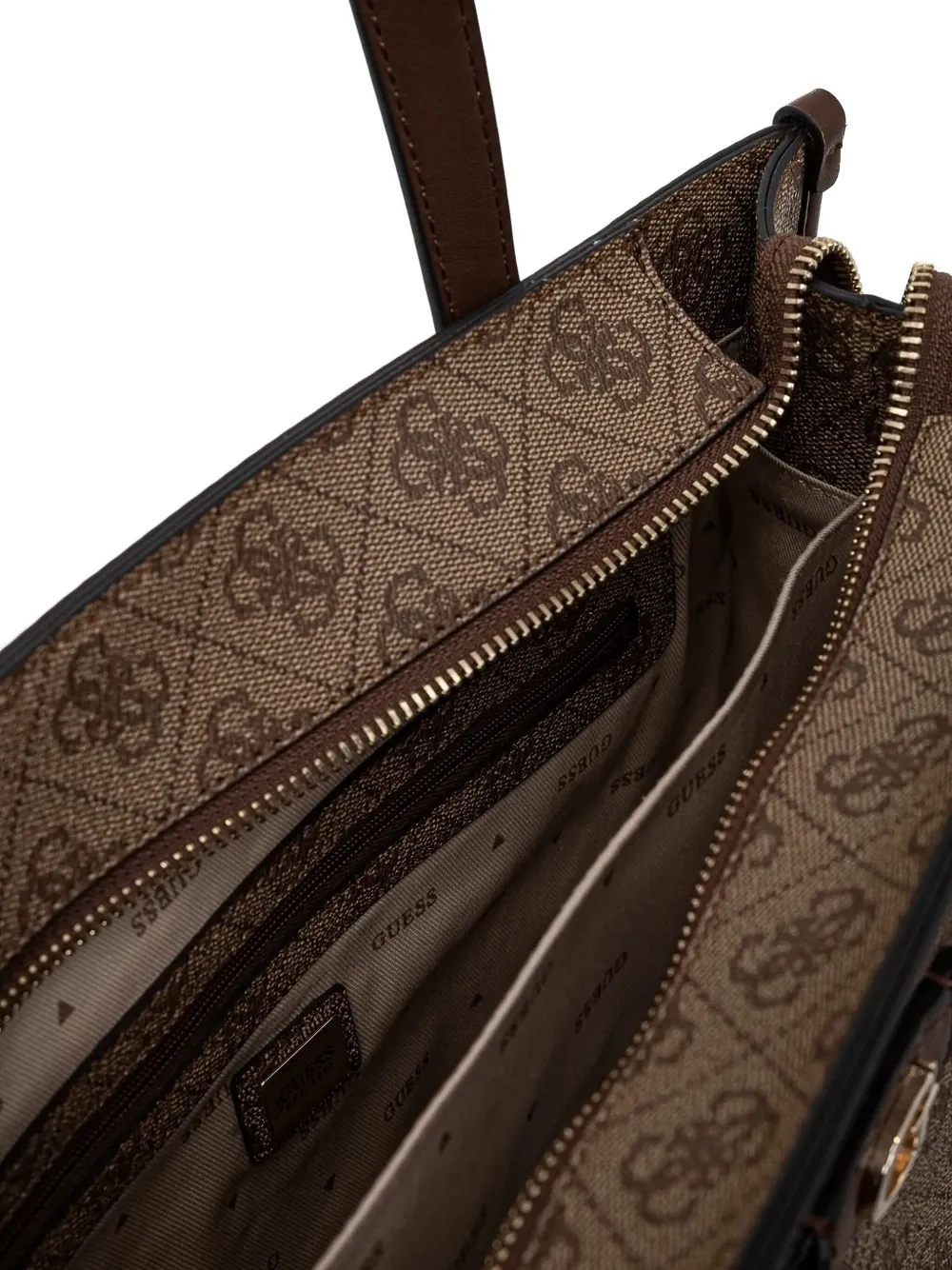 GUESS USA Izzy shopper met logoplakkaat Bruin