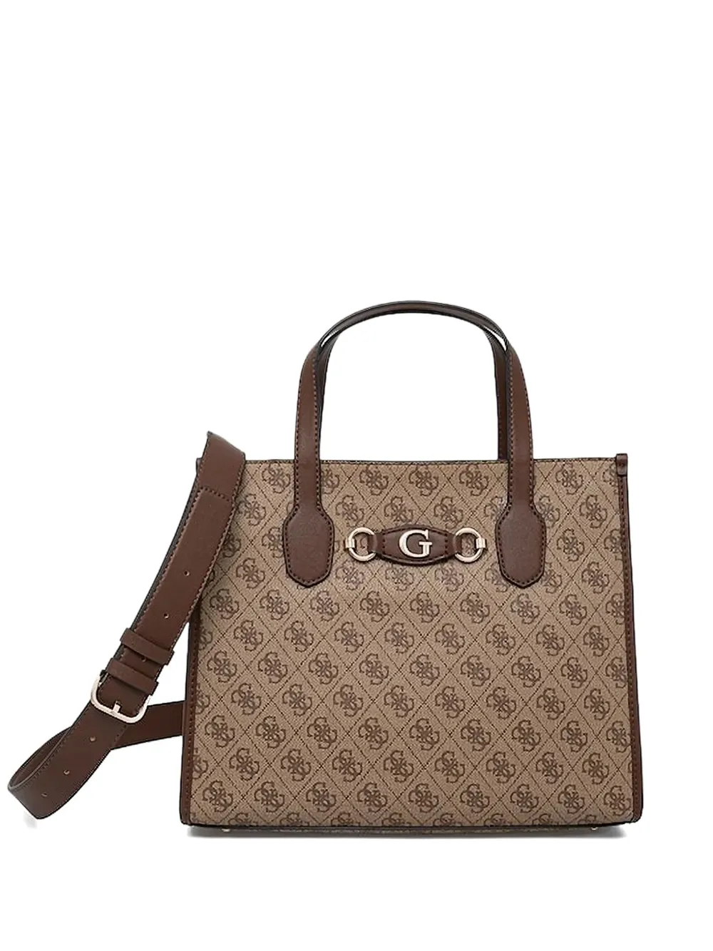 GUESS USA Izzy shopper met logoplakkaat Bruin