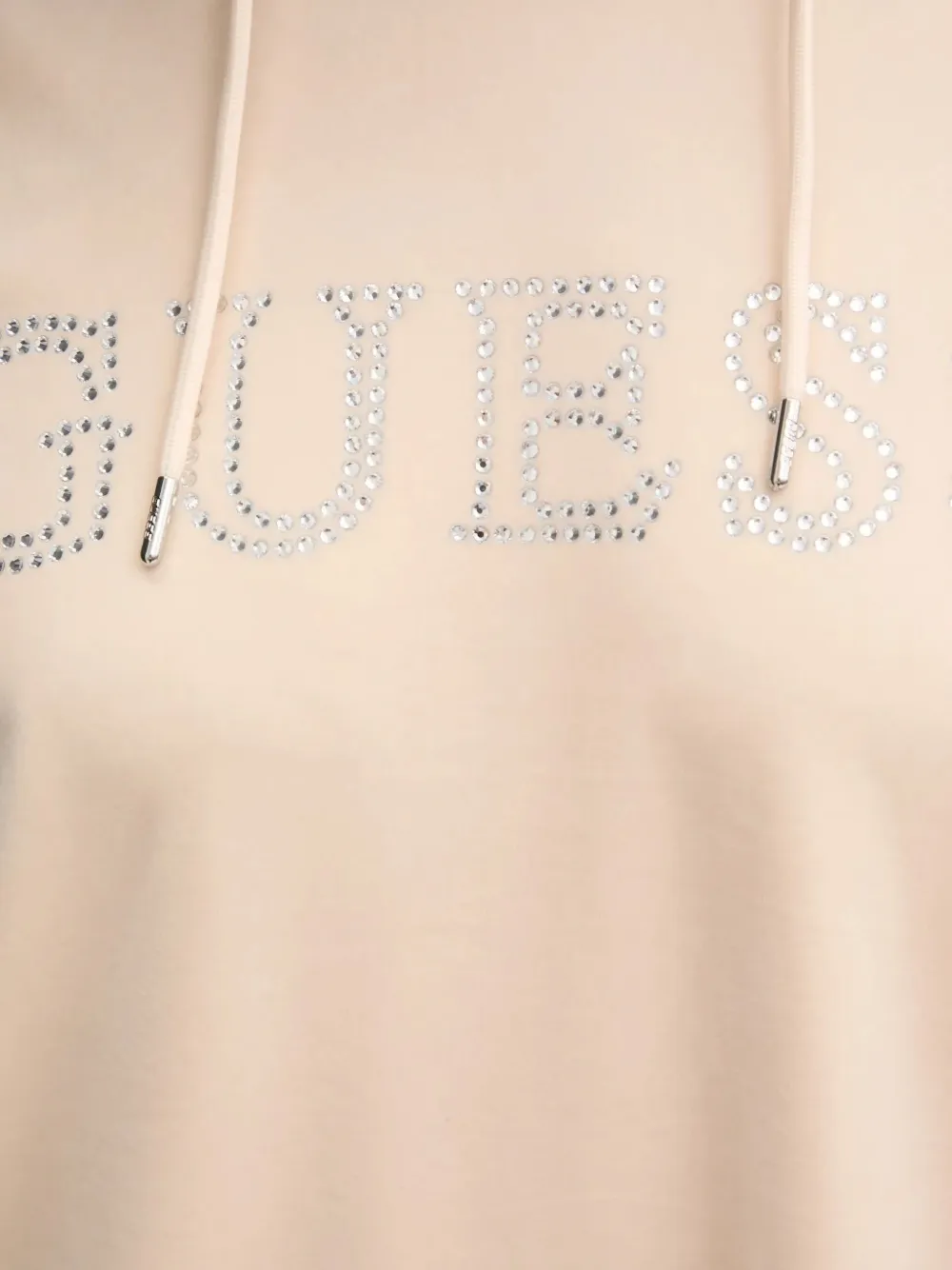 GUESS USA Hoodiejurk verfraaid met kristallen Beige
