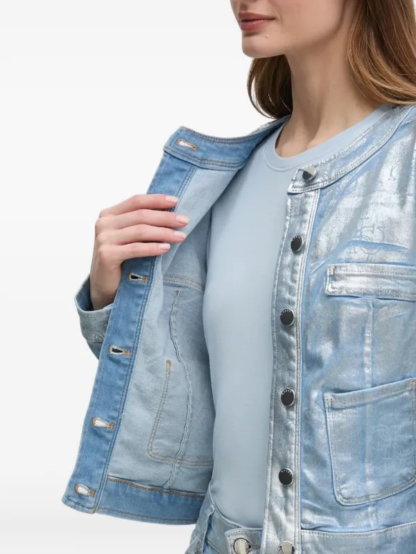 GUESS USA logo-motif Bomber Jacket Blue FARFETCH JO