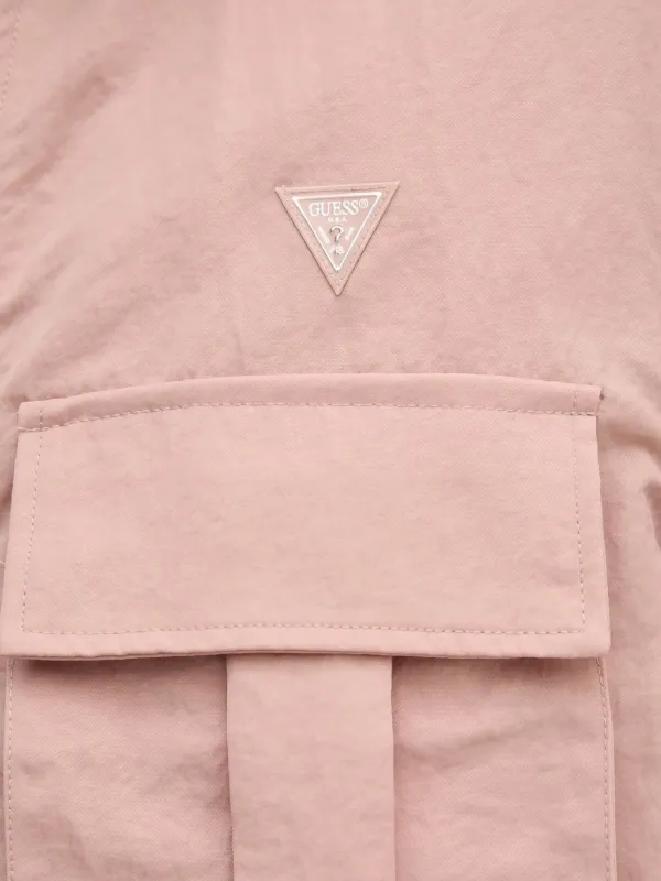 GUESS USA triangle-logo zip-up Jacket | Pink | FARFETCH