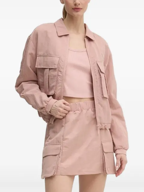 GUESS USA triangle-logo zip-up jacket