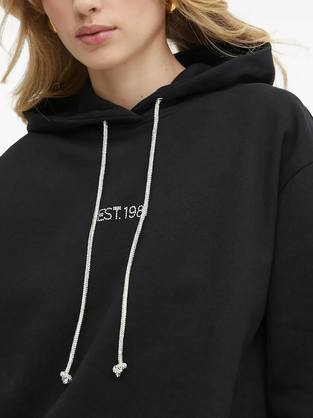 GUESS USA Hoodie verfraaid met stras Zwart