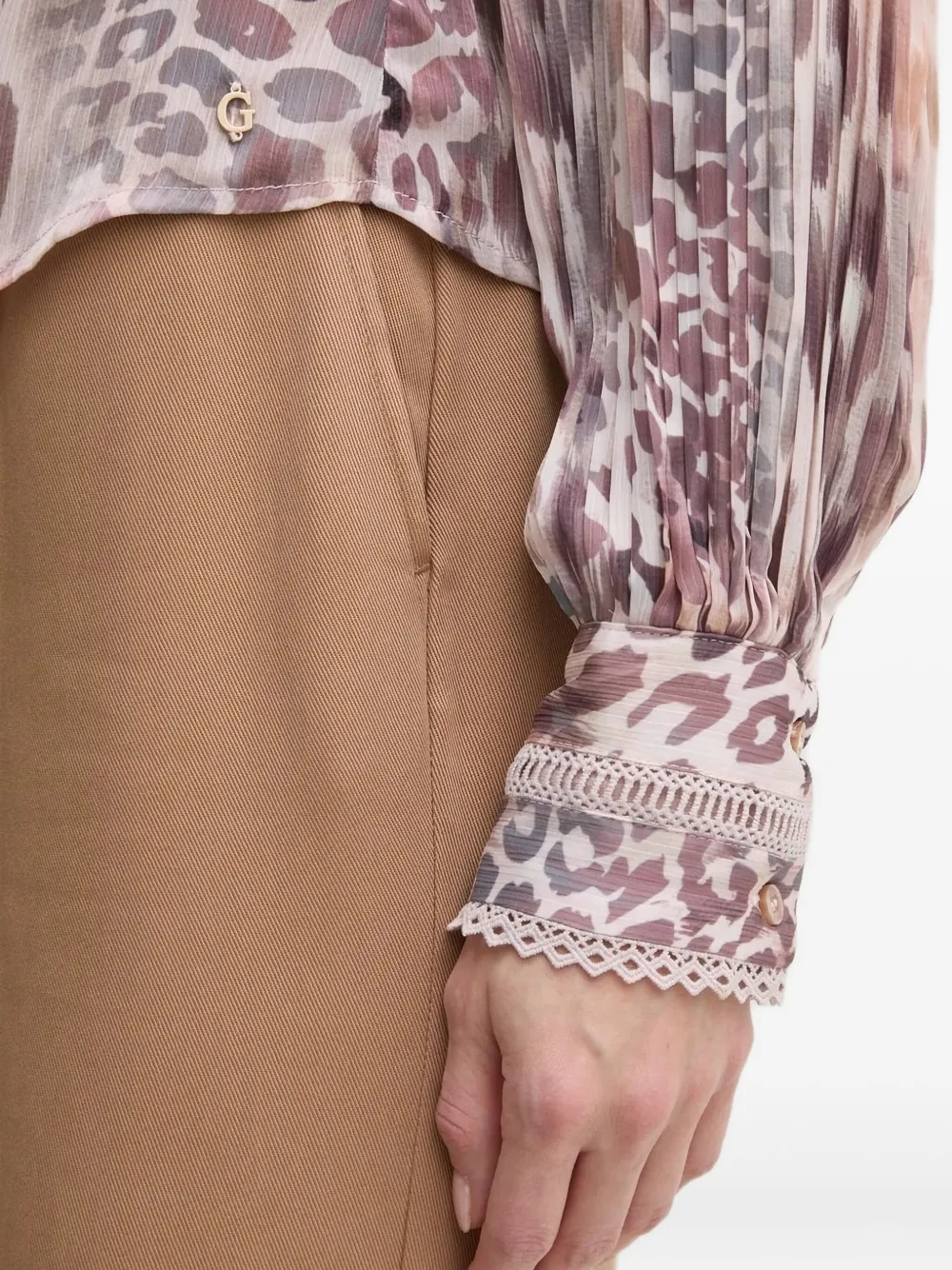 GUESS USA Blouse met luipaardprint Roze