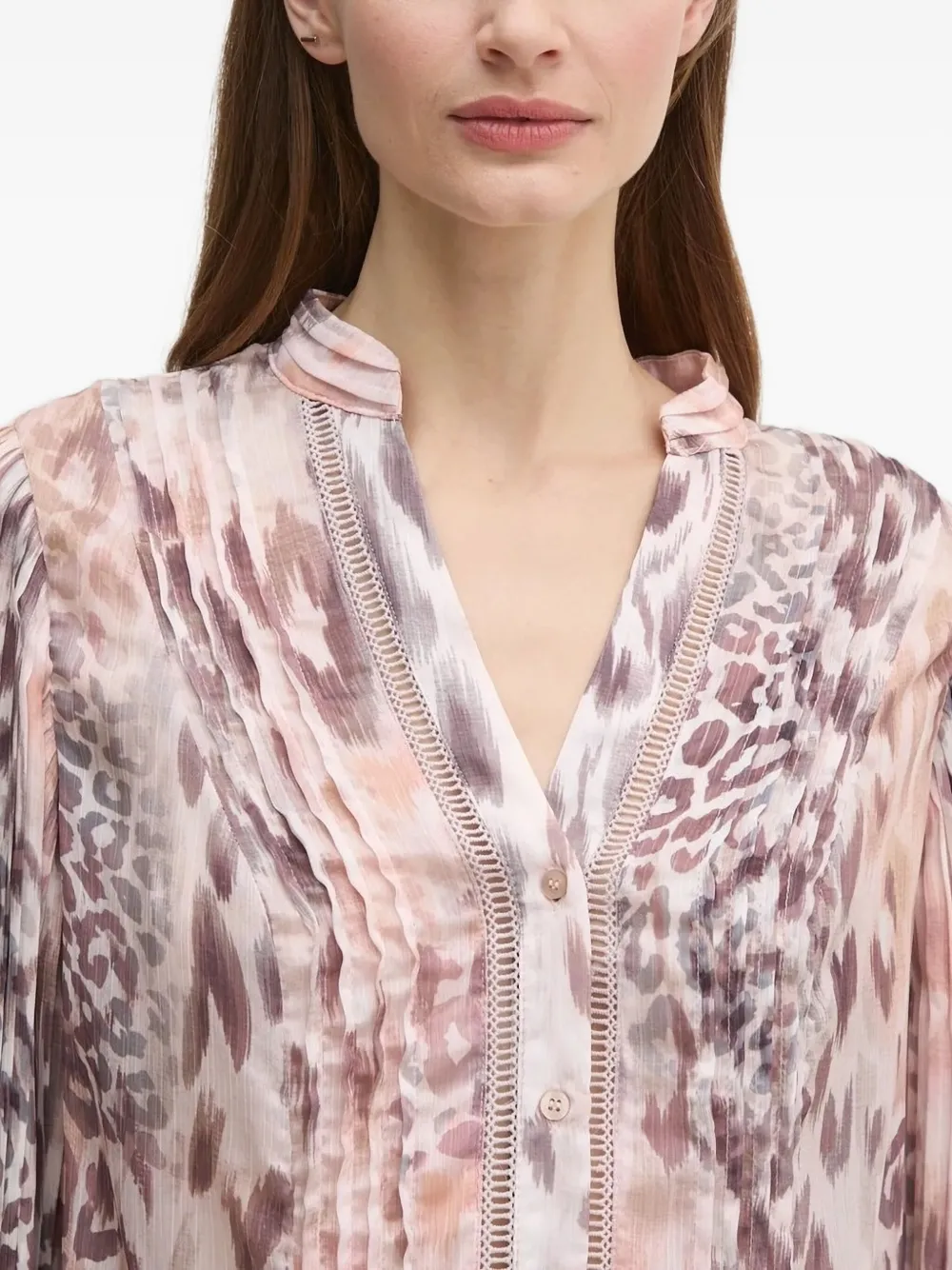 GUESS USA Blouse met luipaardprint Roze
