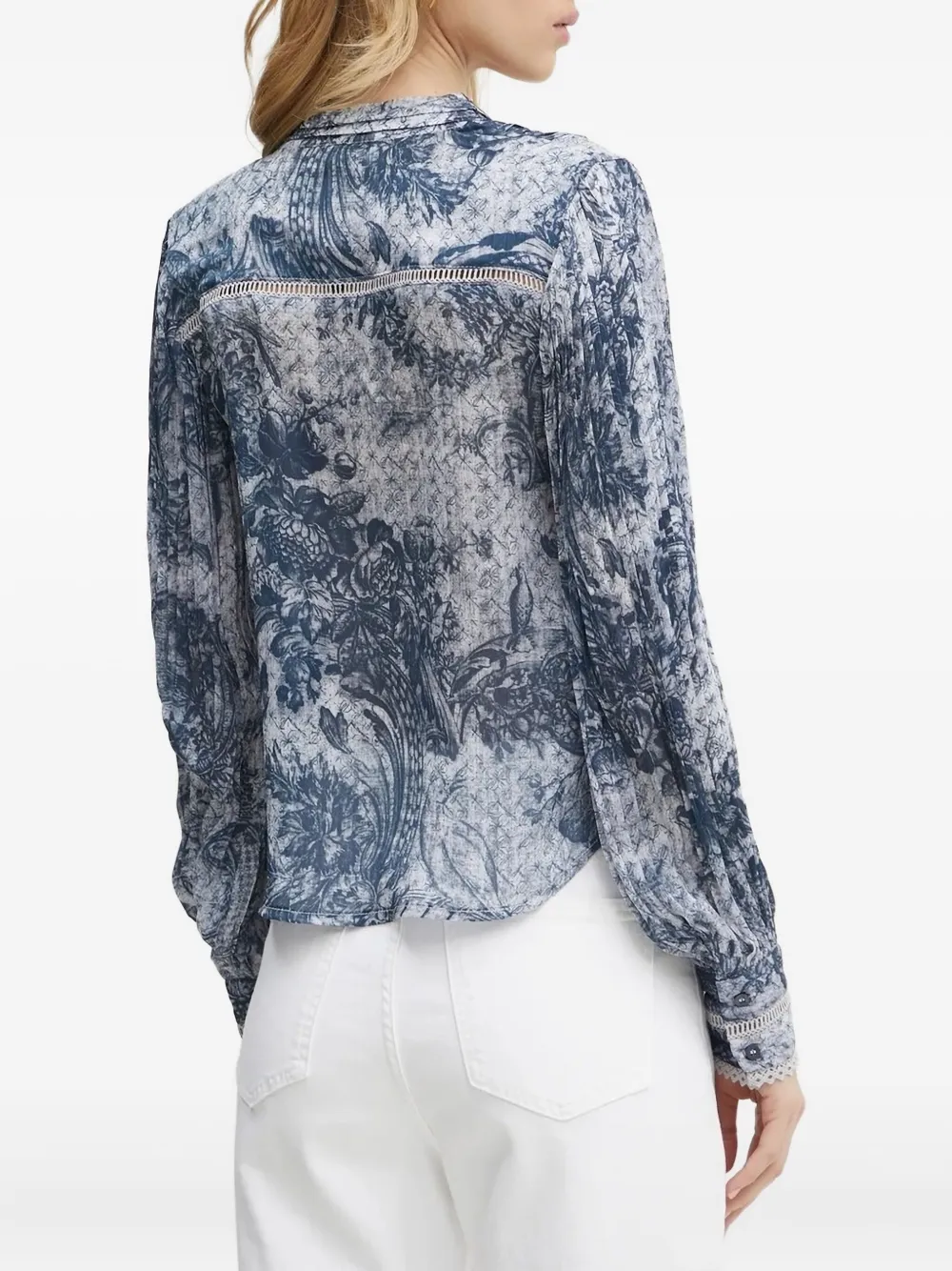 GUESS USA Blouse met bloemenprint Blauw