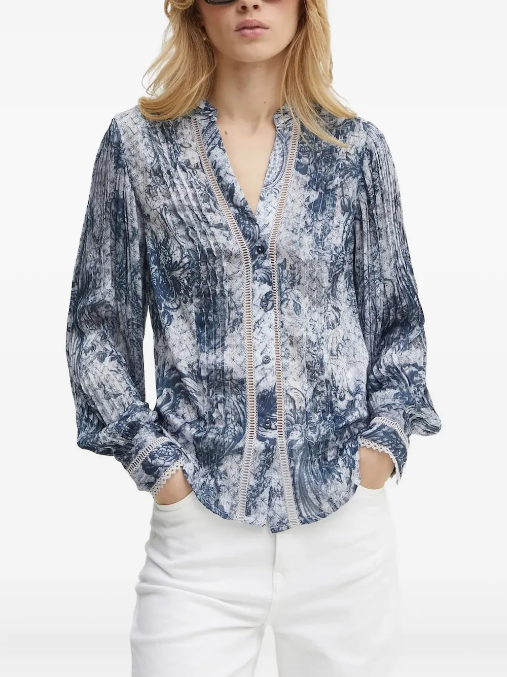 GUESS USA Blouse met bloemenprint Blauw