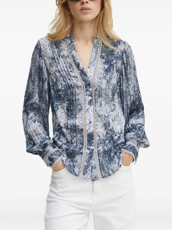 GUESS USA floral-print Shirt Blue FARFETCH ID