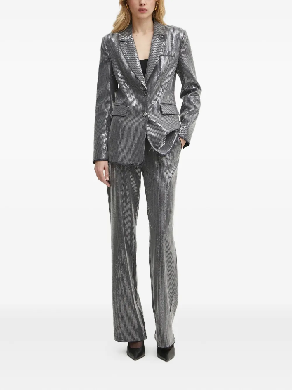 GUESS USA Straight broek met pailletten - Grijs