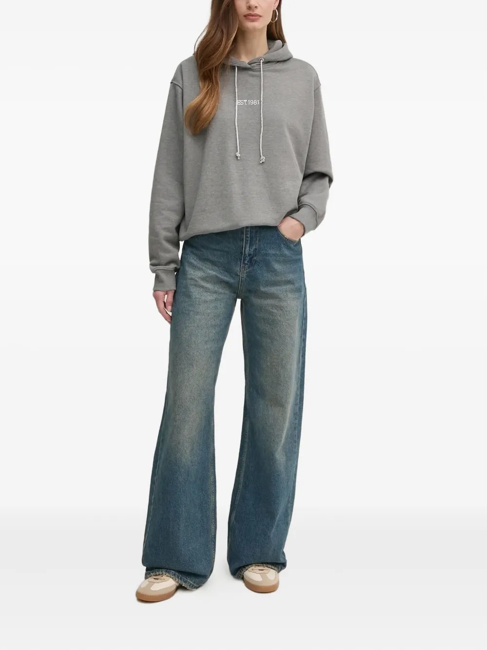 GUESS USA Hoodie verfraaid met stras - Grijs