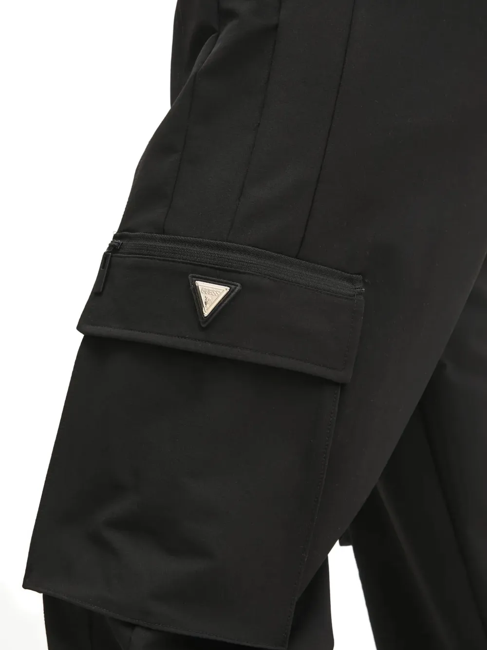Guess Usa Cargo-pocket Trousers In Black