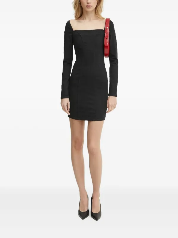 guess denim bodycon dress GUESS Eco Ron Demin Dress - Blue