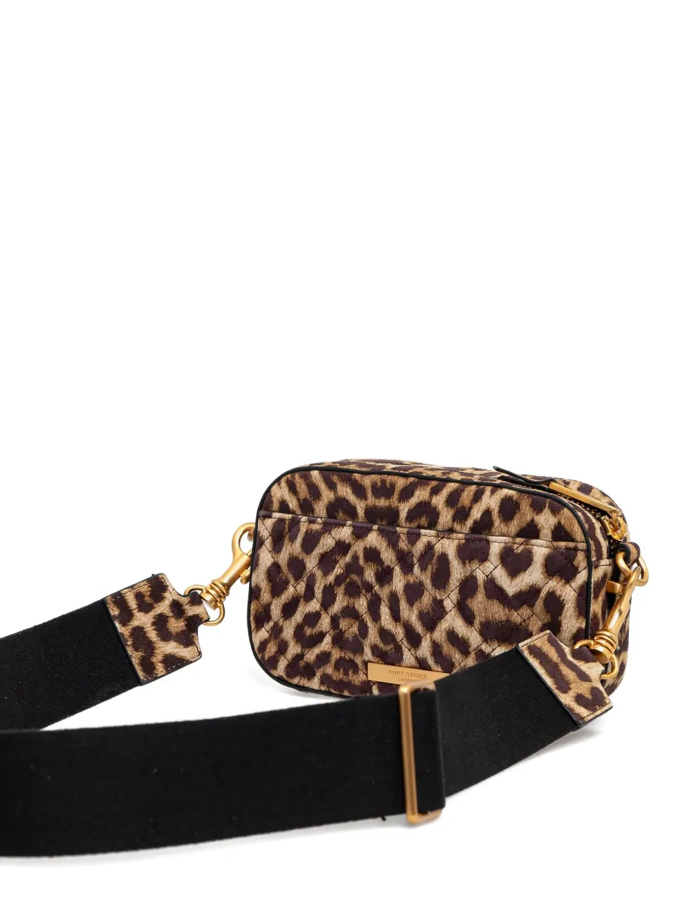 Kurt Geiger London Kleine gewatteerde crossbodytas met luipaardprint Bruin