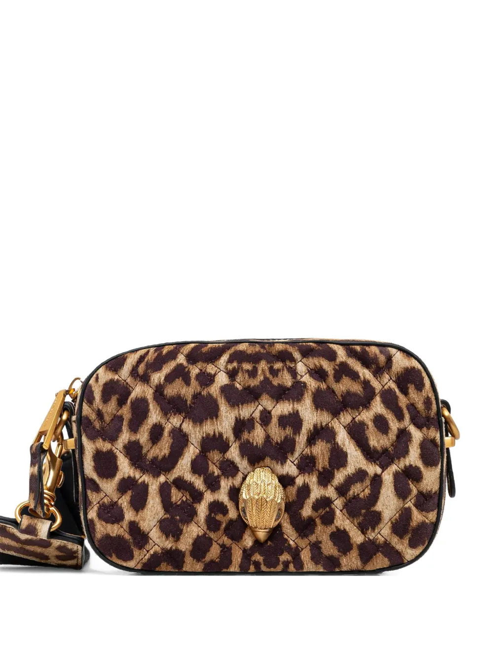 Kurt Geiger London Kleine gewatteerde crossbodytas met luipaardprint Bruin