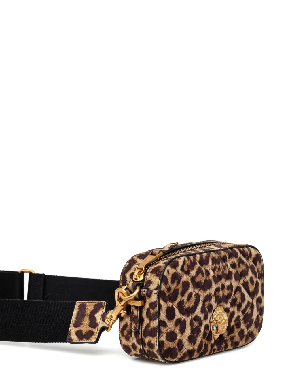 Kurt Geiger London Kleine gewatteerde crossbodytas met luipaardprint Bruin