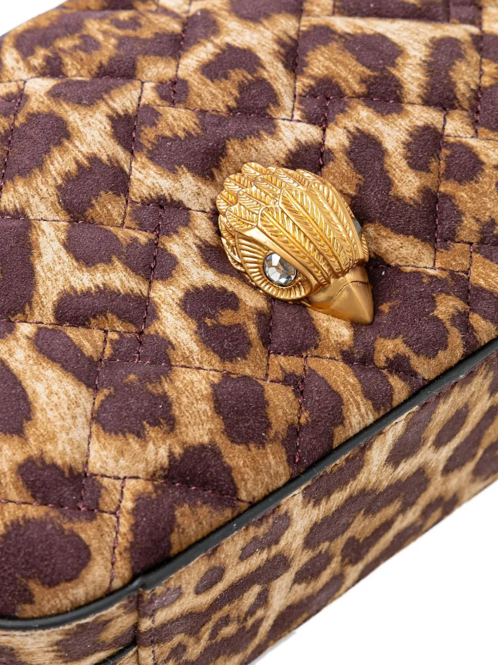 Kurt Geiger London Kleine gewatteerde crossbodytas met luipaardprint Bruin
