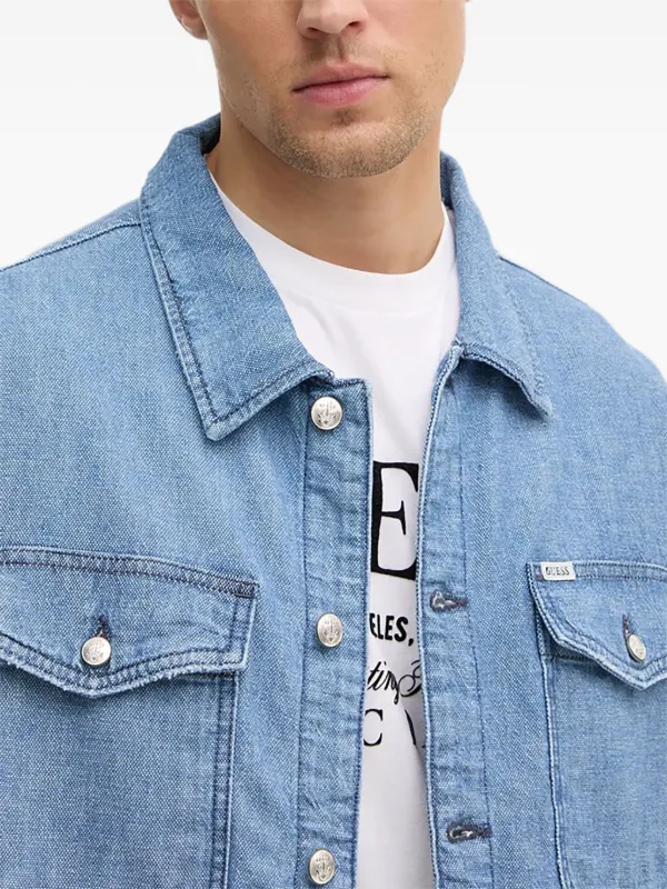 GUESS USA フラップポケット デニムジャケット | ブルー | FARFETCH JP