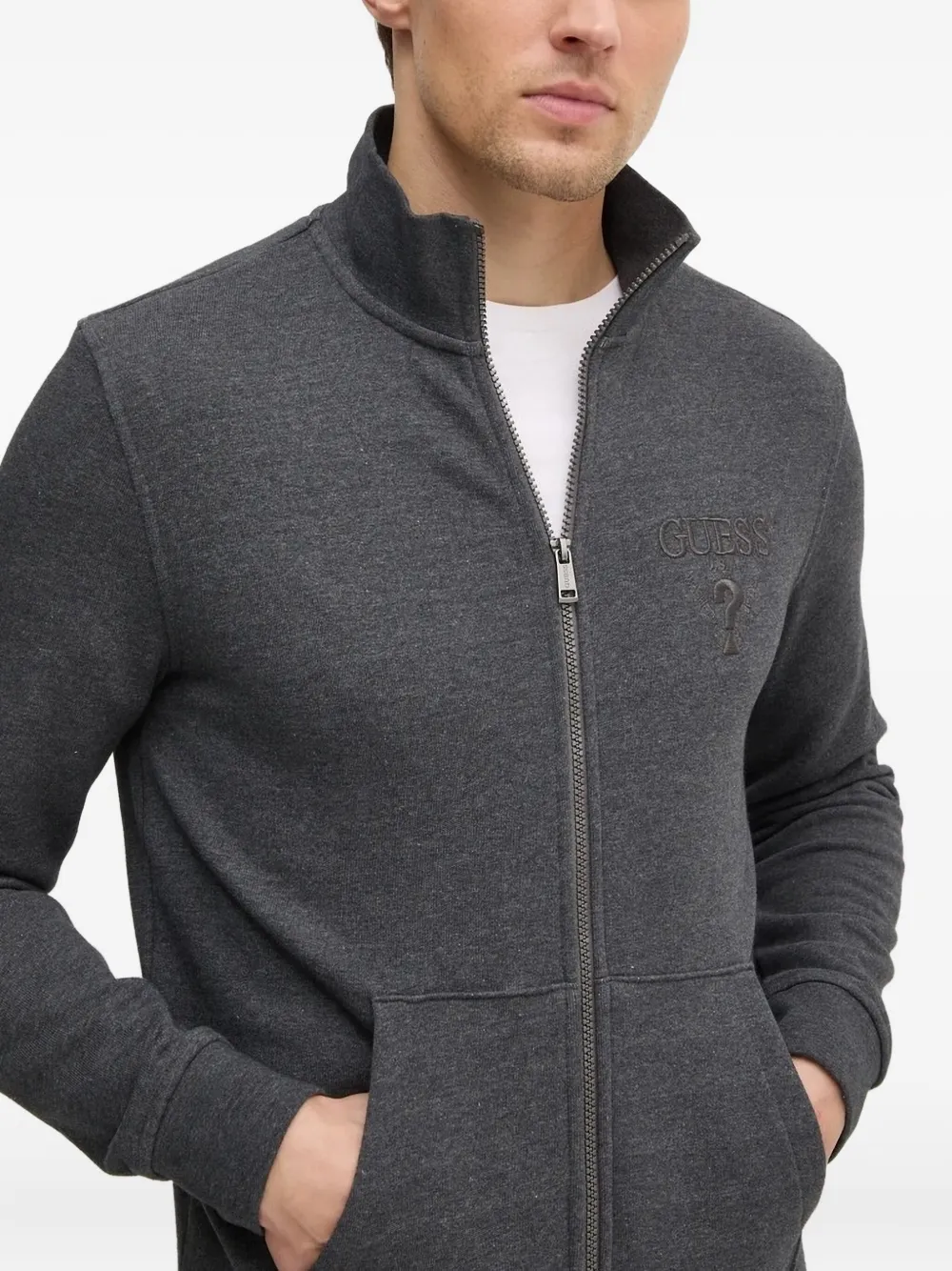 GUESS USA Sweater met geborduurd logo Grijs