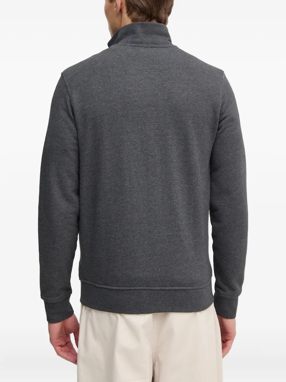 GUESS USA logo-embroidered zip-up sweatshirt - Grijs