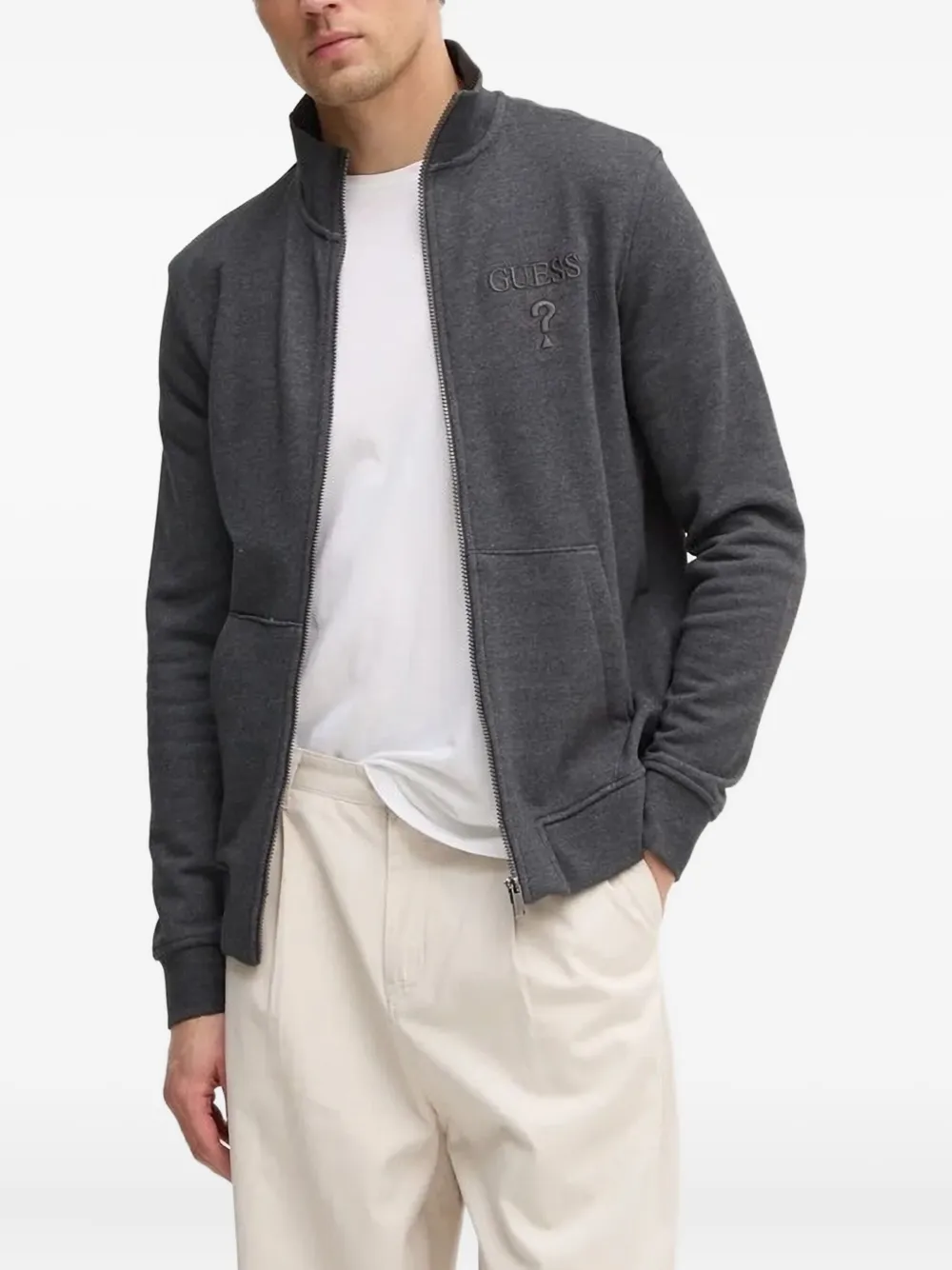 GUESS USA Sweater met geborduurd logo Grijs