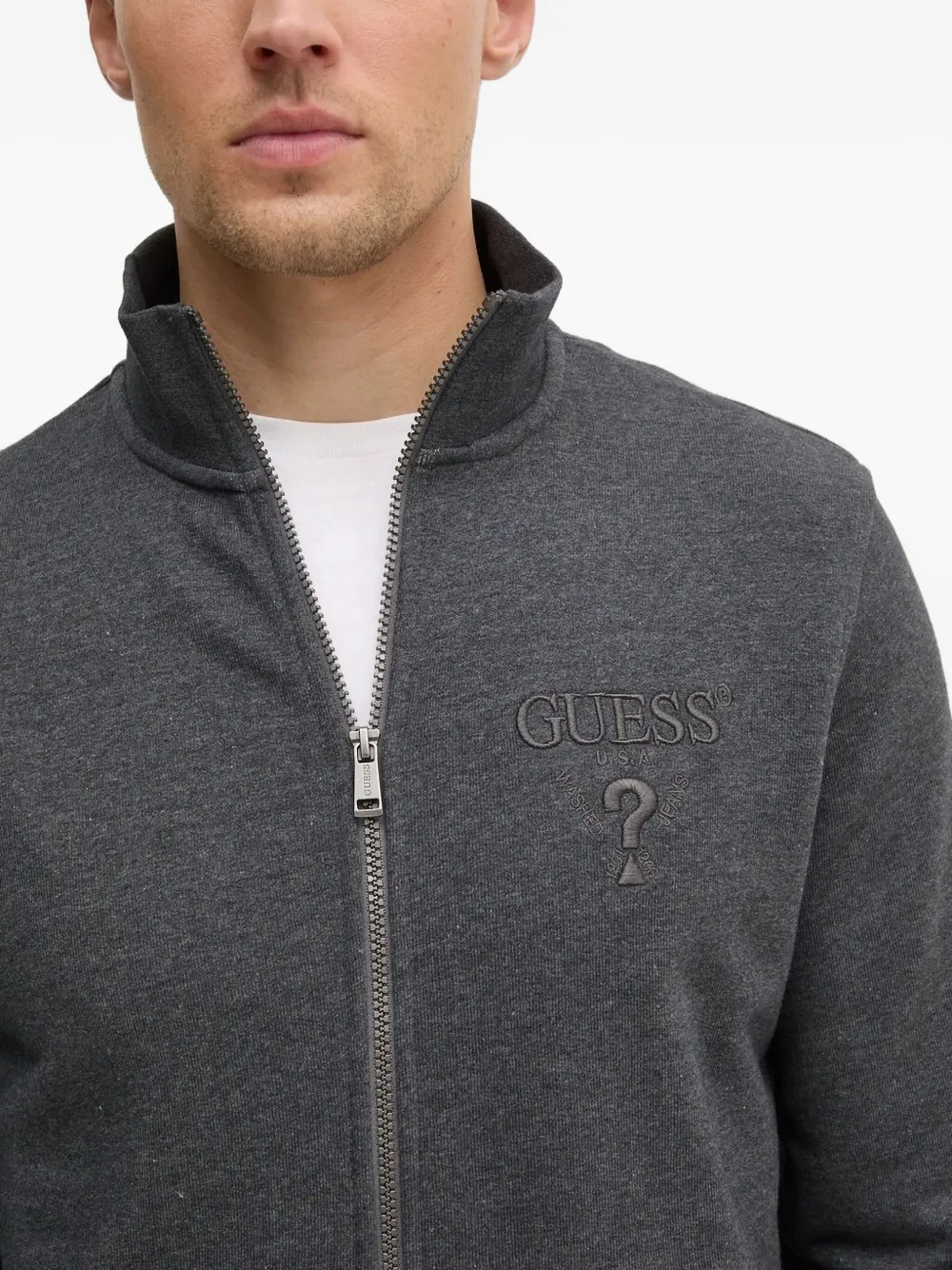 GUESS USA Sweater met geborduurd logo Grijs