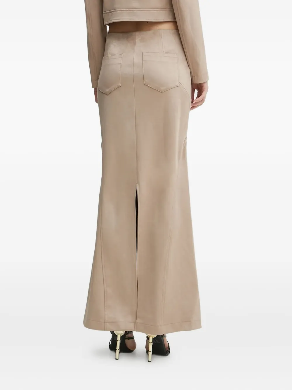 Guess Usa Side-seam Maxi Skirt In Neutral
