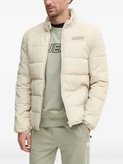 GUESS USA quilted logo-plaque jacket
